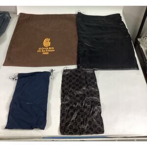 Goyard Fleece Drawstring Bag, Blue Prada Fleece, Gucci & YSL Satin Bag
